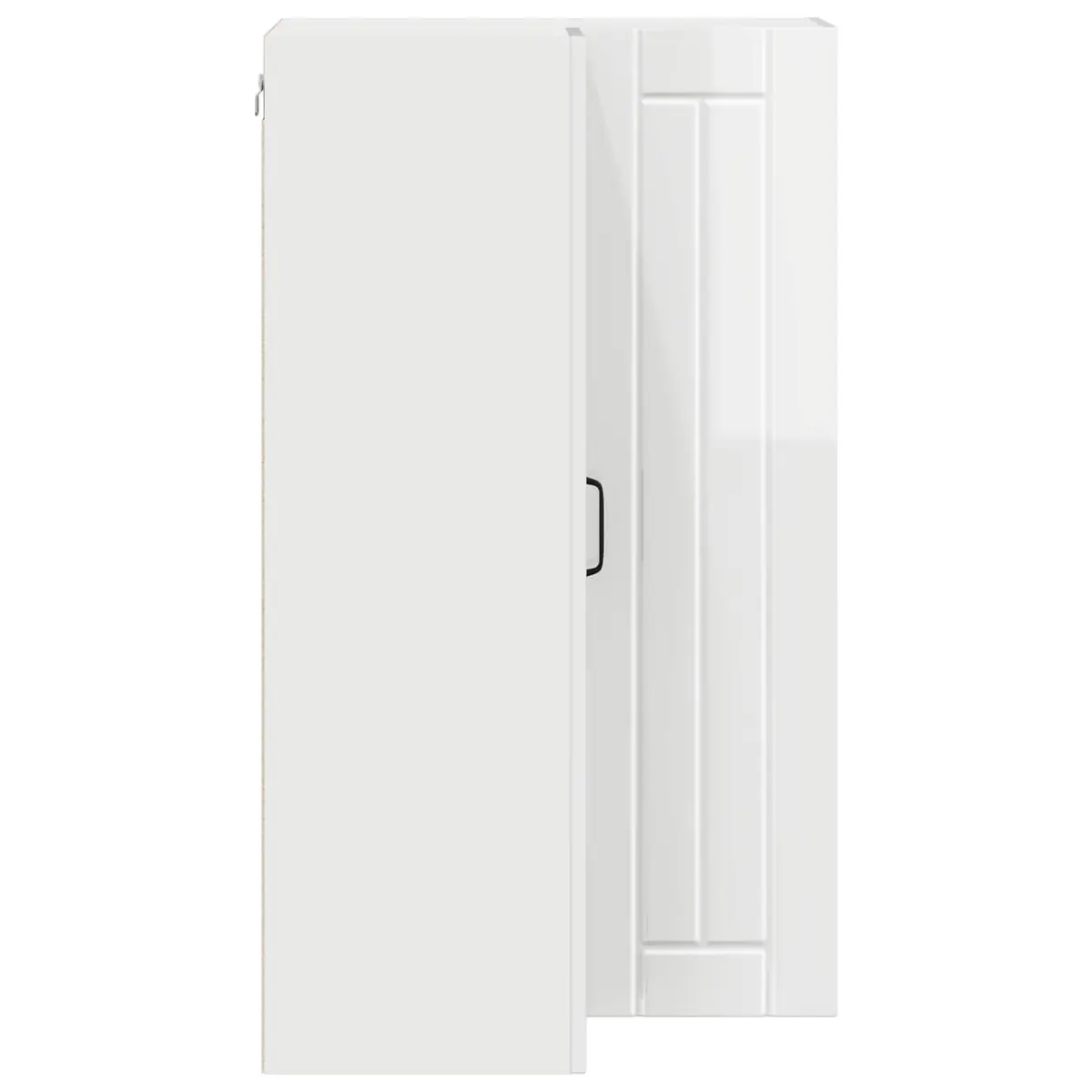 Wall Corner Cabinet Kitchen Storage Engineered Wood High Gloss White 57x57x100cm