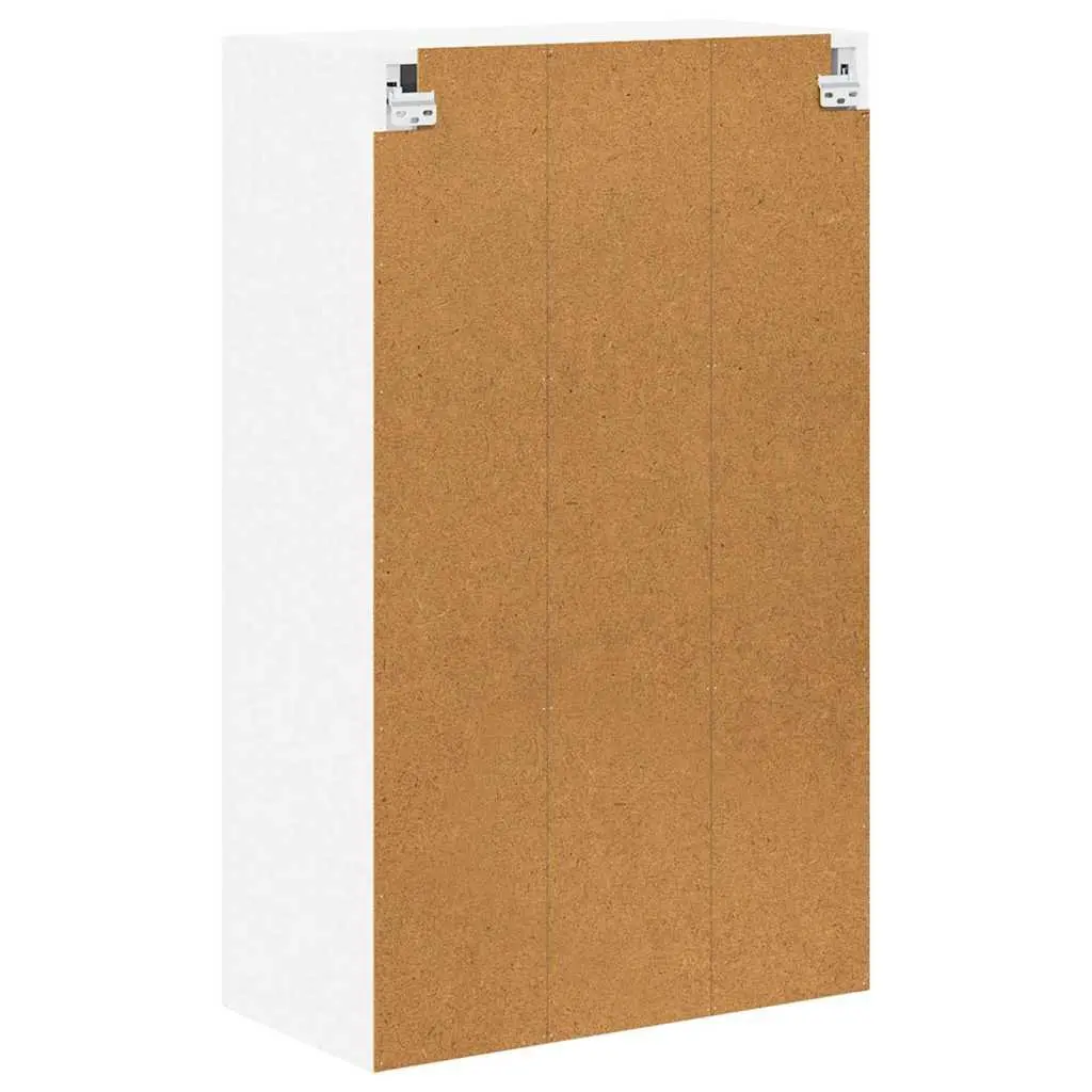 Kitchen Storage Cabinet Wall Mounted White 60cm Width 31cm Depth 100cm Height Engineered Wood Glass Front Display