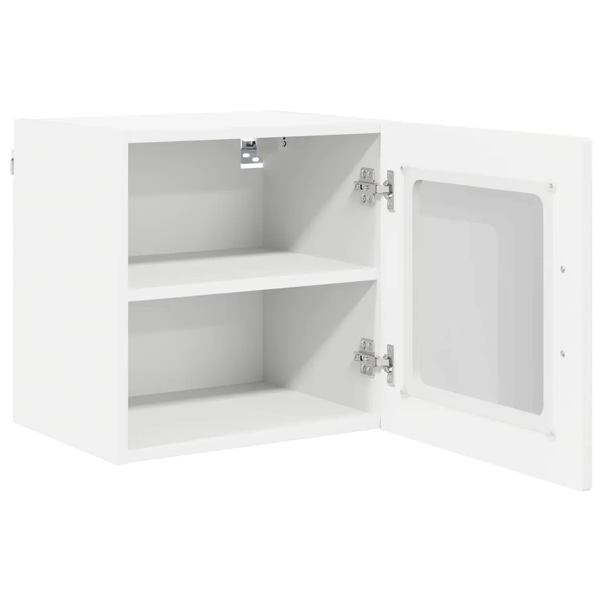 Wall Glass Cabinet White Kitchen Storage 2 Pcs 40 x 31 x 40 cm Modern Shelves