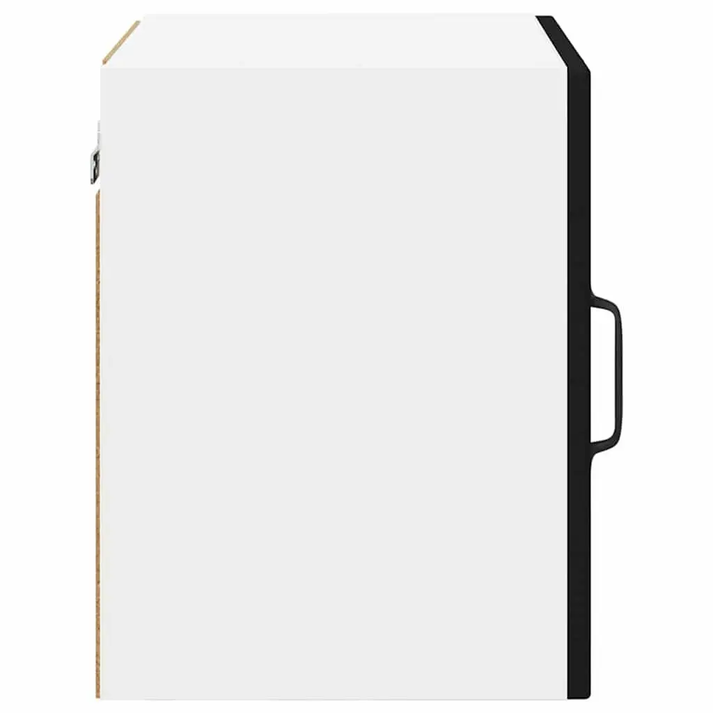 Wall Glass Cabinet PORTO Black Kitchen Storage Engineered Wood 40x31x40cm