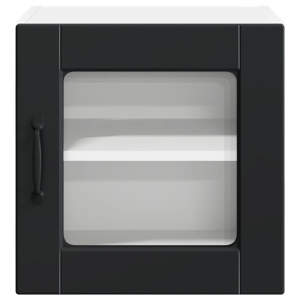 Wall Glass Cabinet Black Kitchen Storage Modern 40 x 31 x 40 cm 2 Pieces