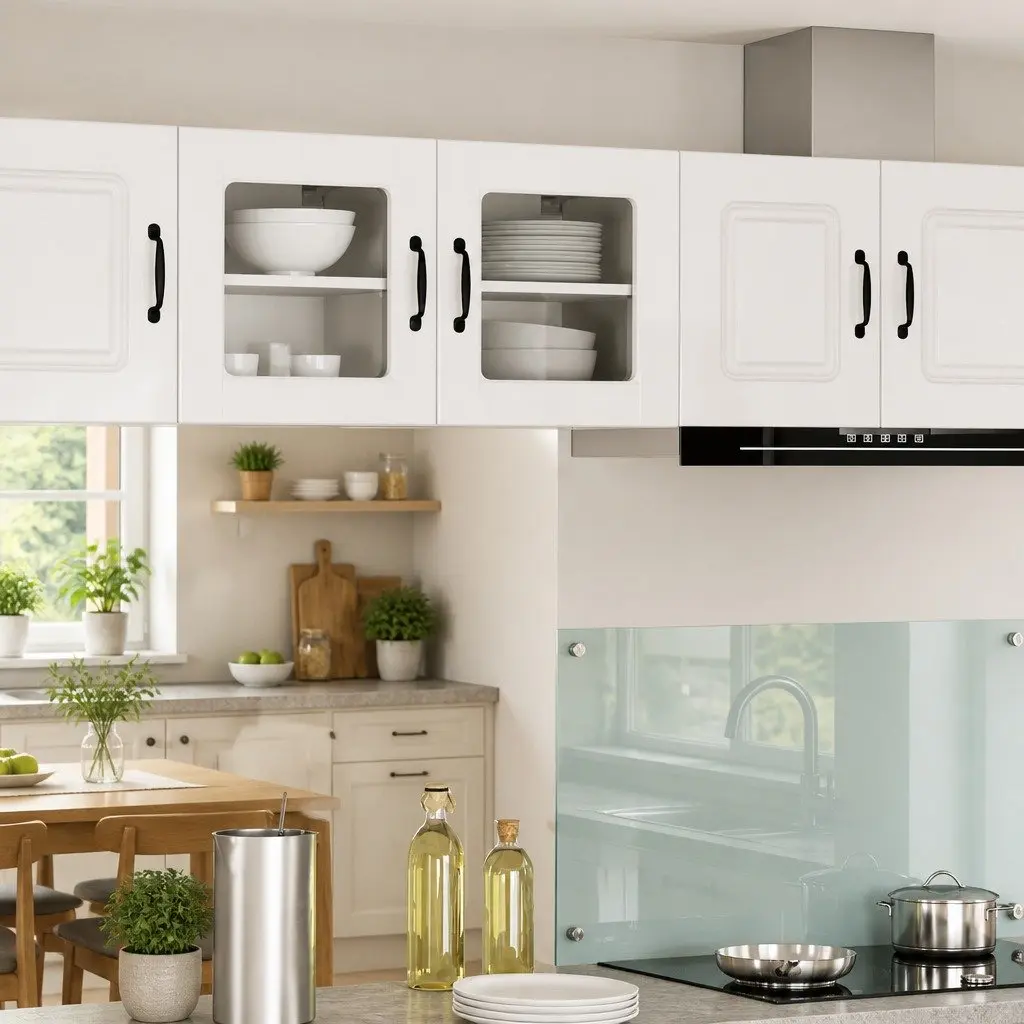 High Gloss White Wall-mounted Kitchen Storage Cabinet 40x31x40cm 2 Piece