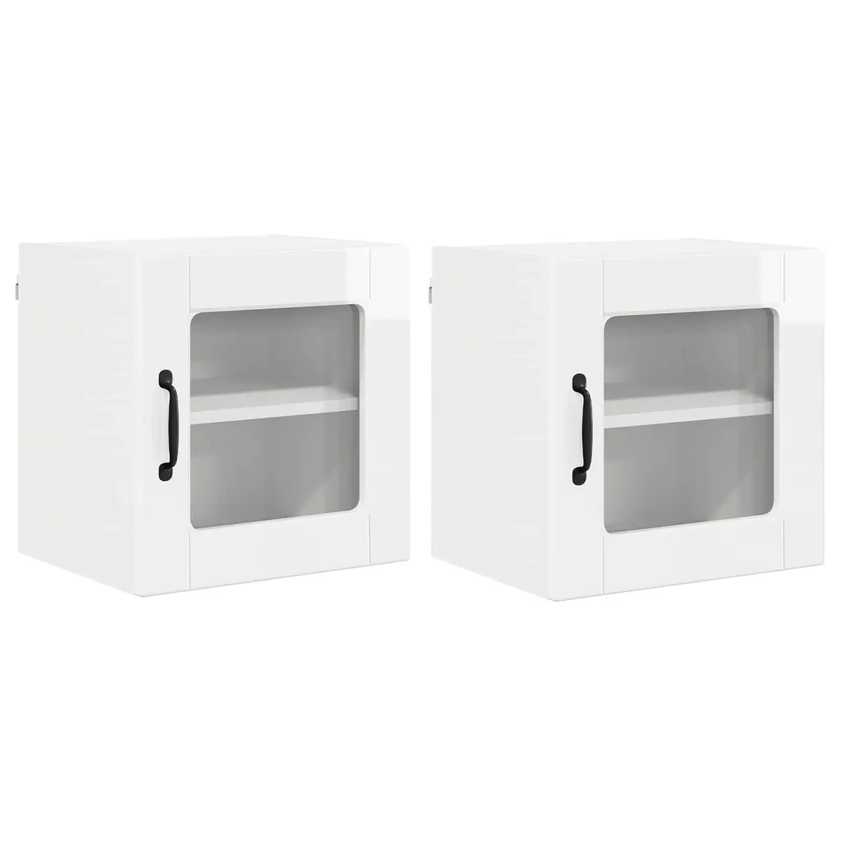 High Gloss White Wall-mounted Kitchen Storage Cabinet 40x31x40cm 2 Piece