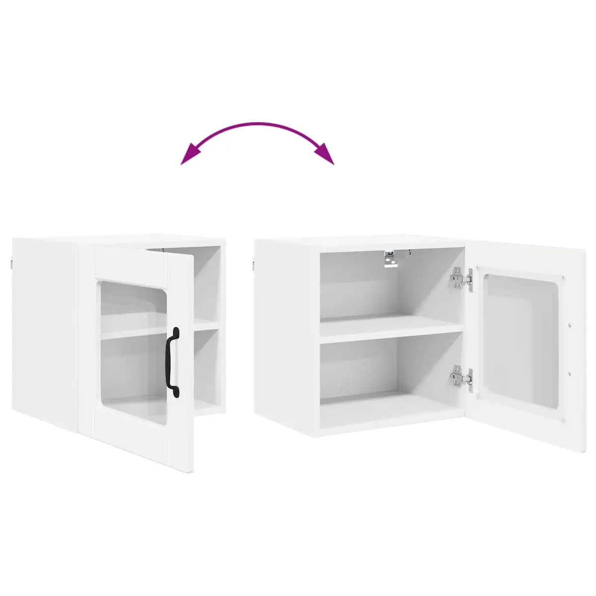 High Gloss White Wall-mounted Kitchen Storage Cabinet 40x31x40cm 2 Piece