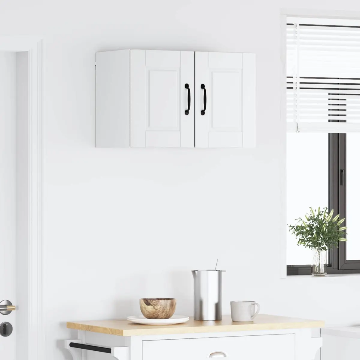 Wall-Mounted Kitchen Cabinet White Storage Unit 2 Pieces 30 x 31 x 40 cm