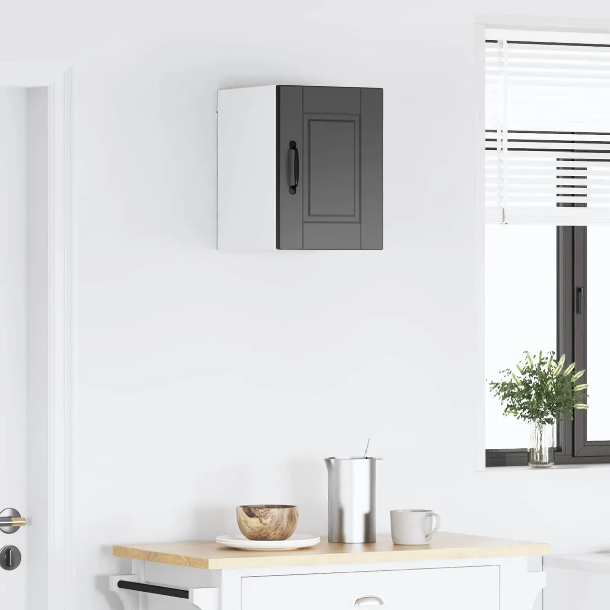 Kitchen Cabinet Wall-Mounted Black Engineered Wood 30x31x40cm