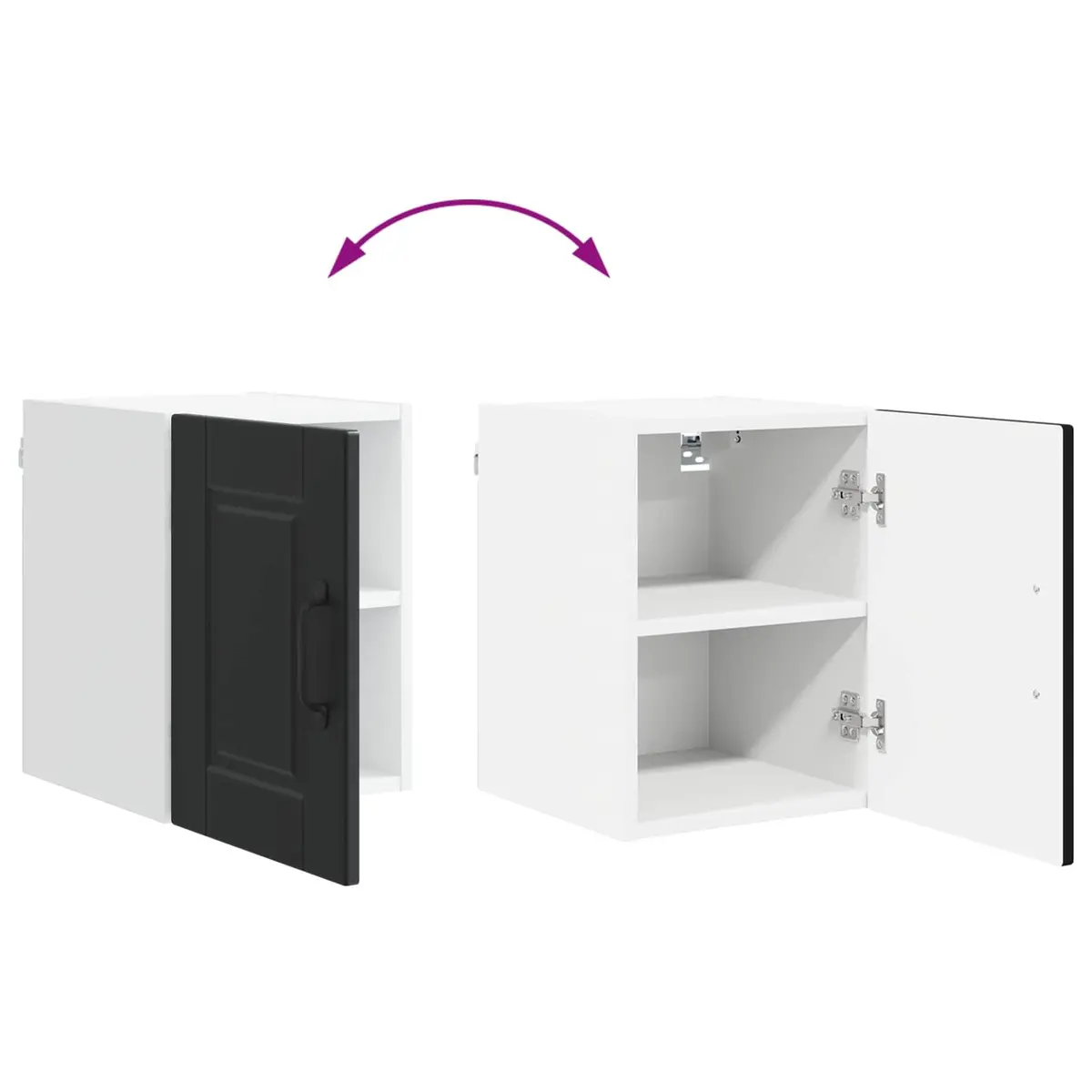 Wall Cabinet Engineered Wood Black 30 x 31 x 40 cm 2 Pieces