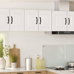 Wall Cabinet Kitchen Storage High Gloss White Shelves Compartments Modern Home