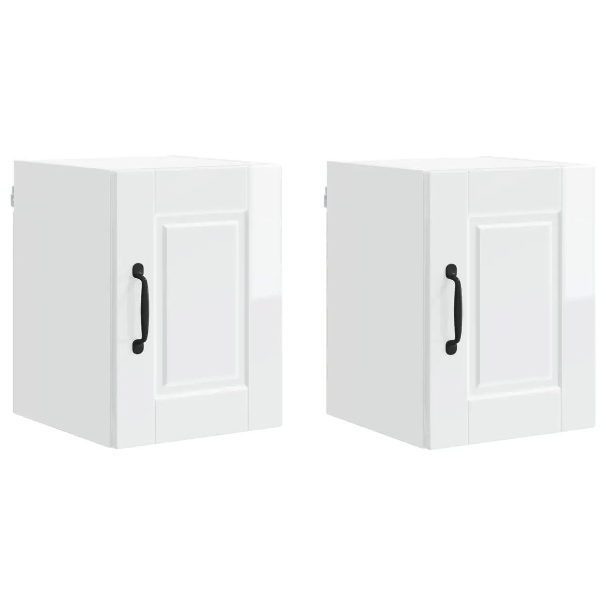 Wall Cabinet PORTO 2 pcs High Gloss White Kitchen Storage Organiser 30x31x40cm
