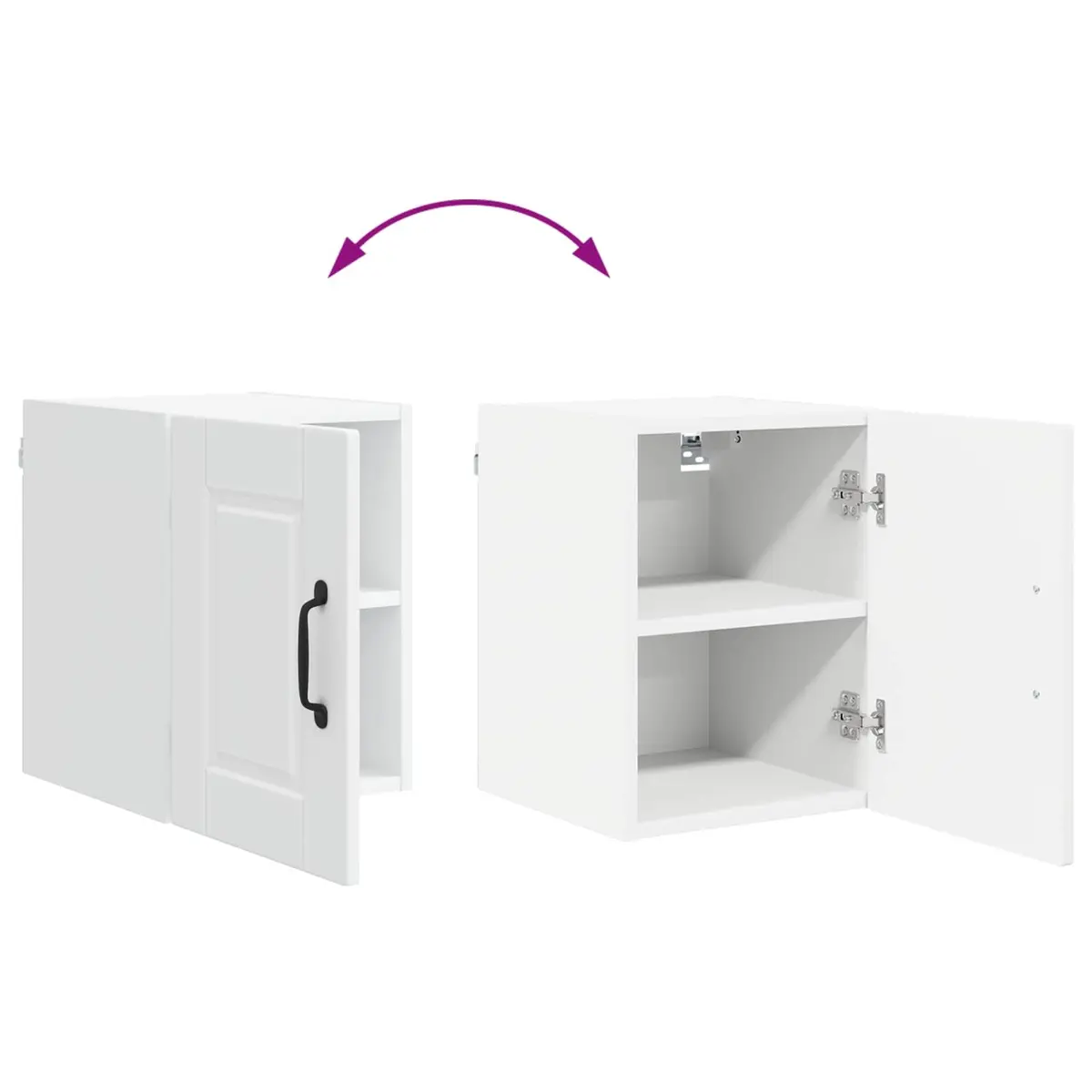 Wall Cabinet PORTO 2 pcs High Gloss White Kitchen Storage Organiser 30x31x40cm