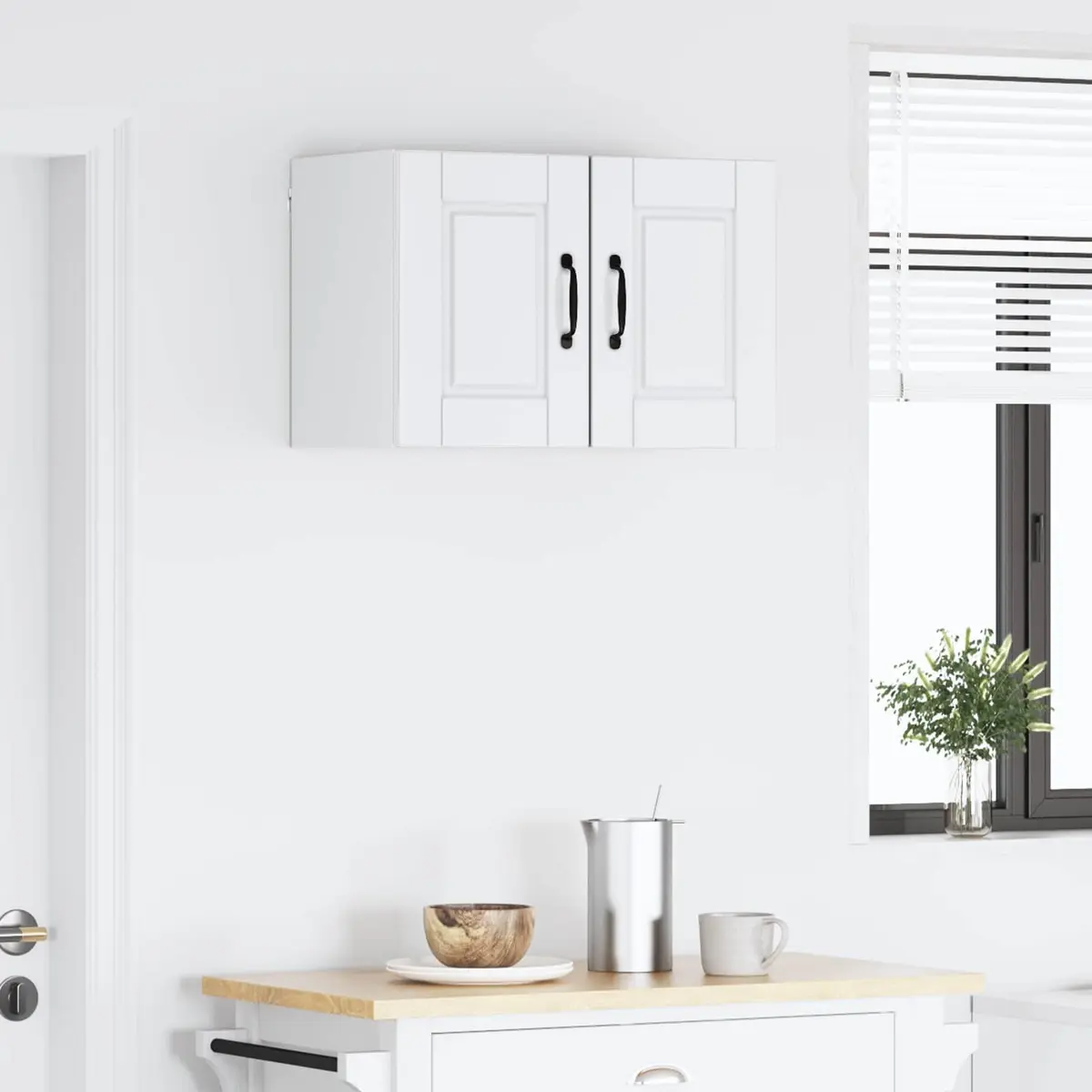 Wall Cabinet PORTO 2 pcs High Gloss White Kitchen Storage Organiser 30x31x40cm