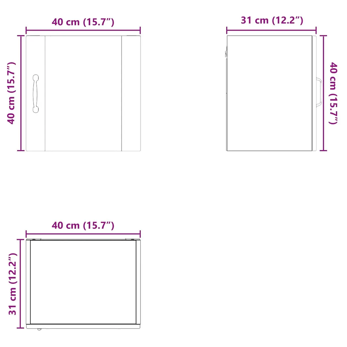 Wall Cabinet Modern White 40 x 31 x 40 cm Engineered Wood