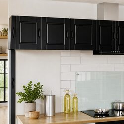Wall Cabinet for Kitchen Storage in Black Engineered Wood 40x31x40 cm