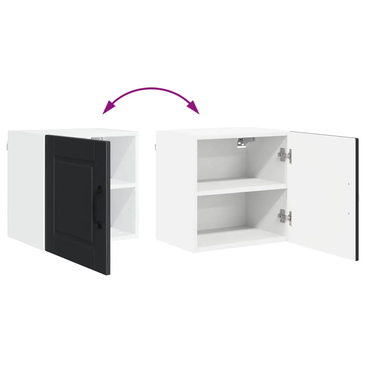 Wall Cabinet Kitchen Storage Black Engineered Wood 40x31x40 cm