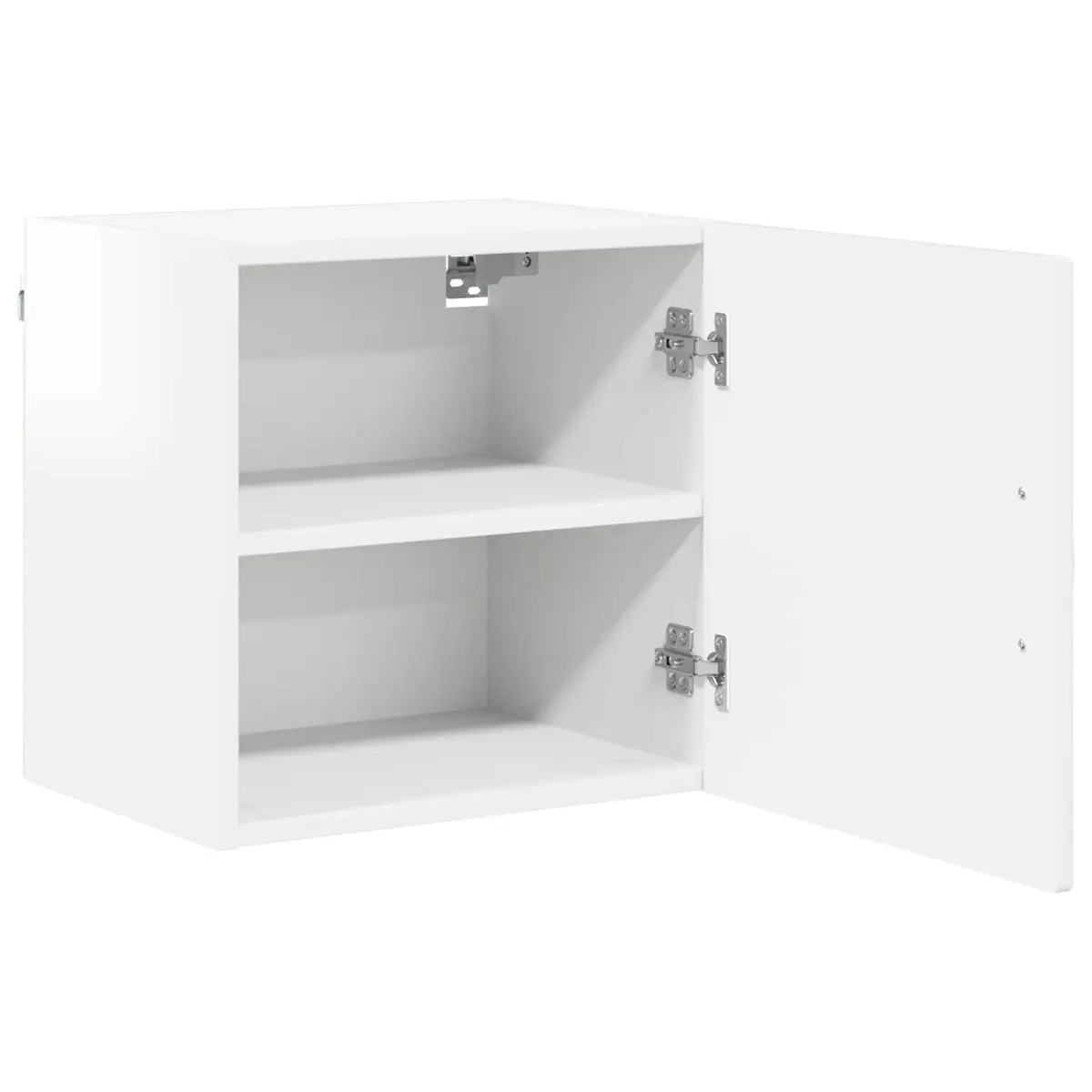 Wall Cabinet Kitchen Storage High Gloss White 40cm Shelves Compartments