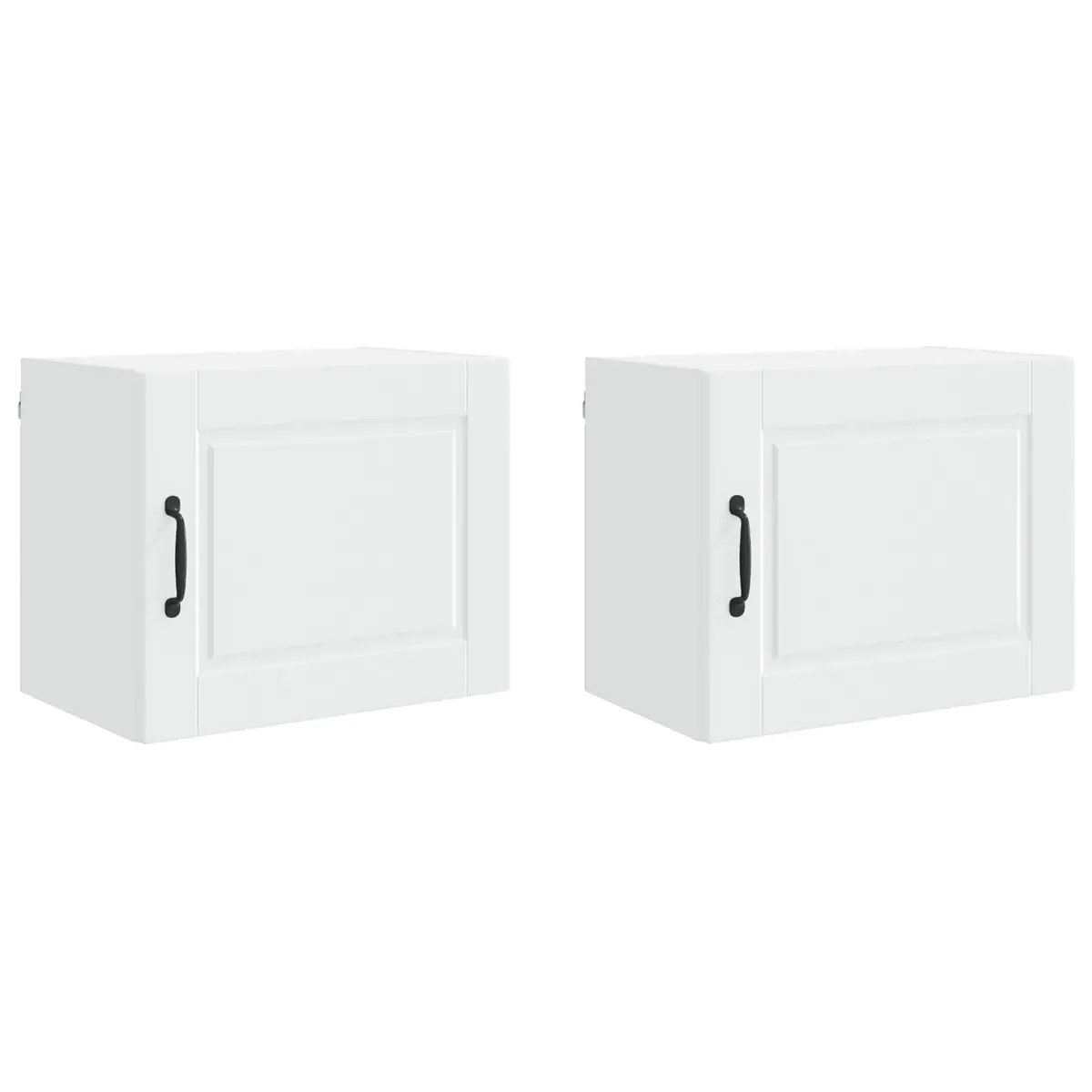 Kitchen Storage Cabinet Set of 2 White 50 x 31 x 40 cm Engineered Wood Wall Mounted