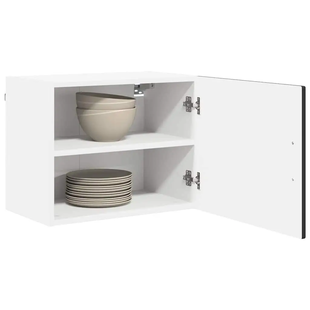 Wall Cabinet Storage Kitchen Black Engineered Wood Shelf Unit 50 x 31 x 40 cm
