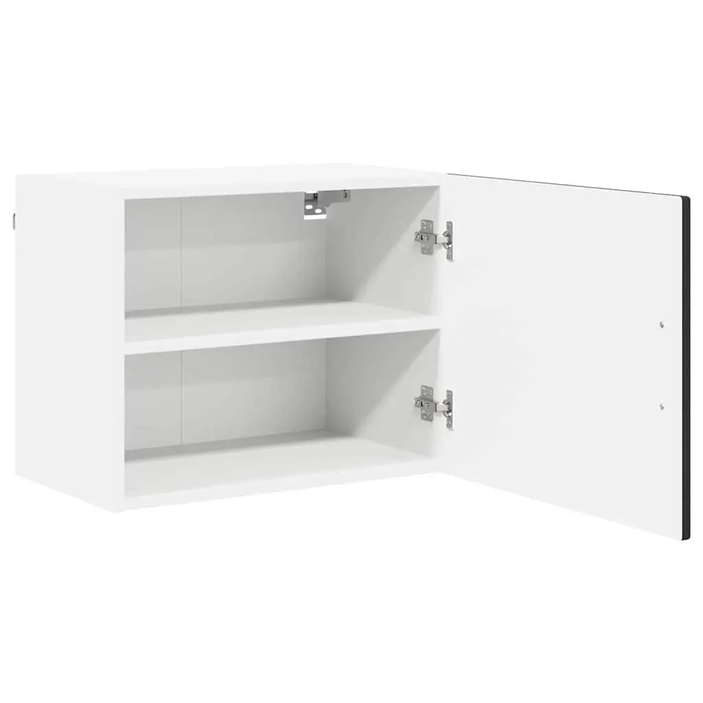 Wall Cabinet Storage Kitchen Black Engineered Wood Shelf Unit 50 x 31 x 40 cm