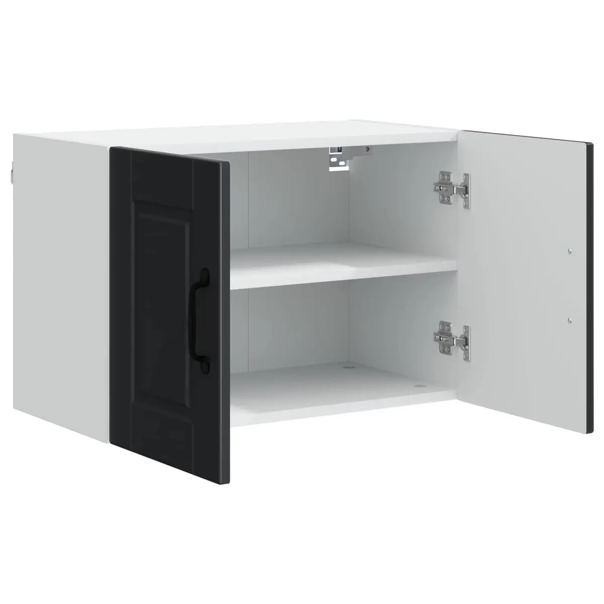 Wall Cabinet Kitchen Storage Black Engineered Wood 60x31x40cm