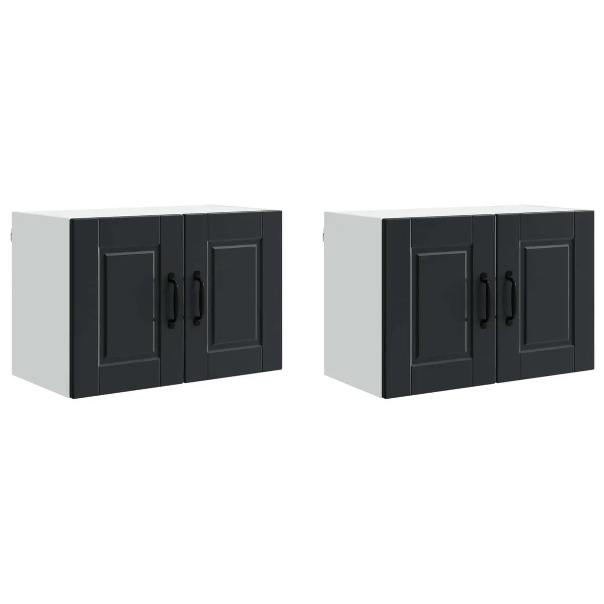 Wall Cabinet Black 2 Piece 60x31x40cm Engineered Wood