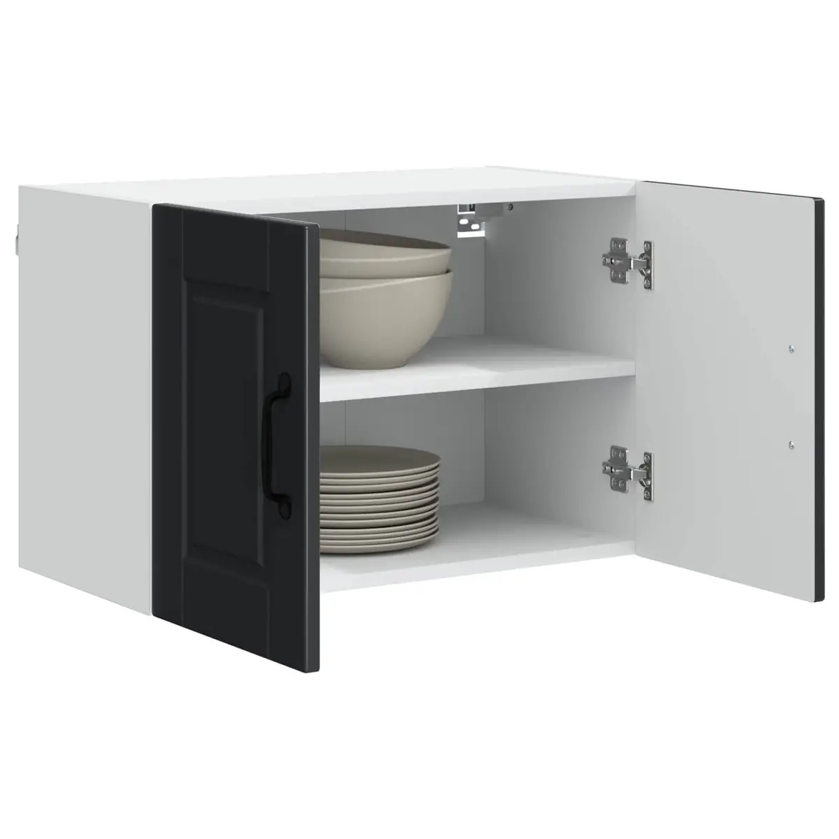 Wall Cabinet Black 2 Piece 60x31x40cm Engineered Wood