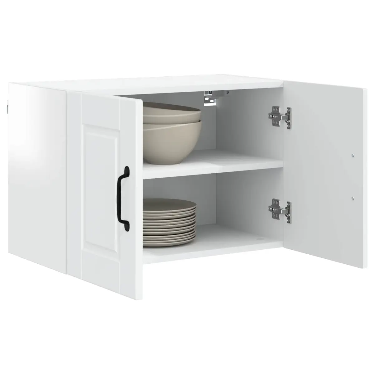 Wall Cabinet PORTO 60 x 31 x 40 cm High Gloss White Kitchen Storage Shelves