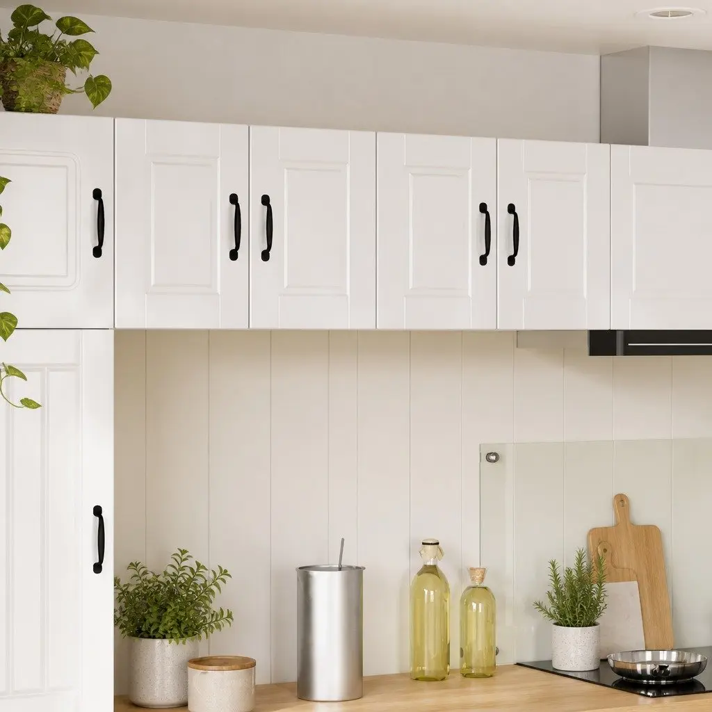 Wall Cabinet High Gloss White Kitchen Storage Engineered Wood 60cm 2 Pack