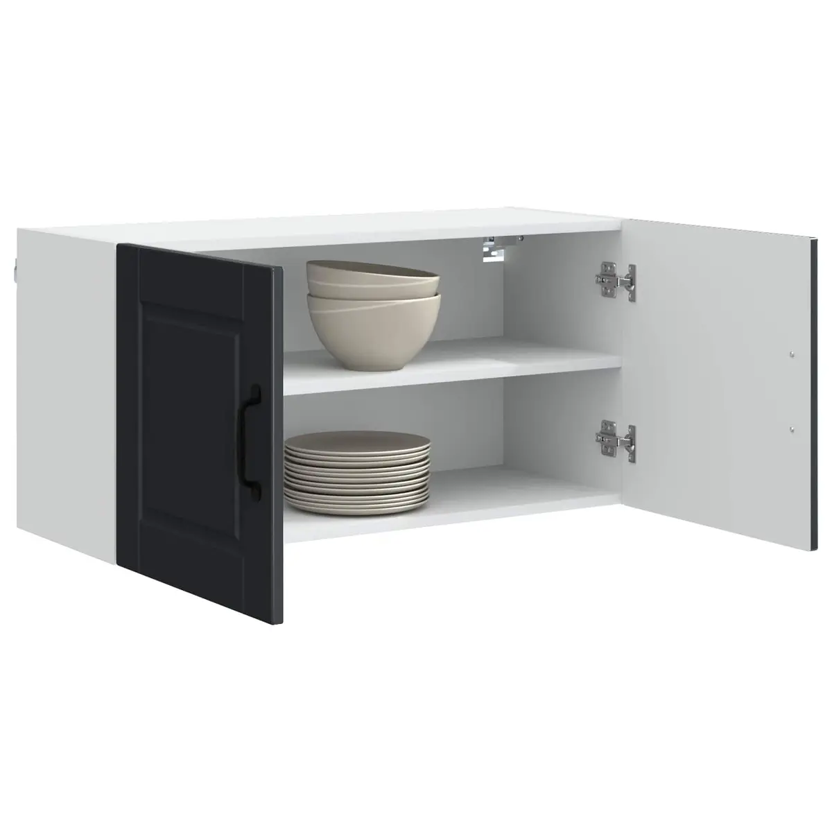 Wall Cabinet Kitchen Storage Black 80x31x40cm Engineered Wood Mounted Shelf