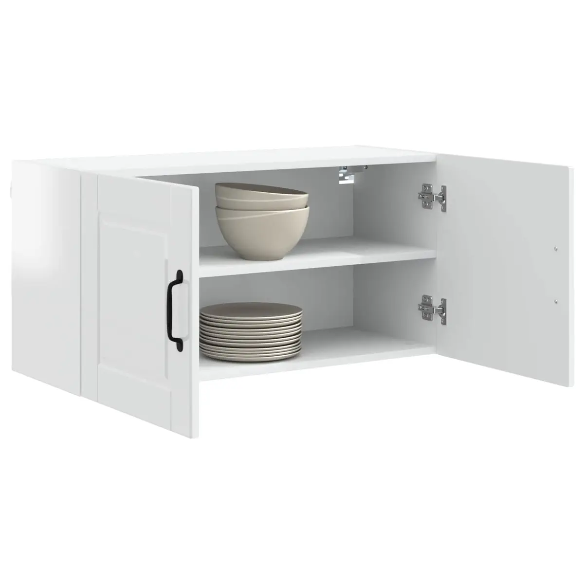 Wall Cabinet Kitchen Storage High Gloss White 80 x 31 x 40 cm Wall Mounted