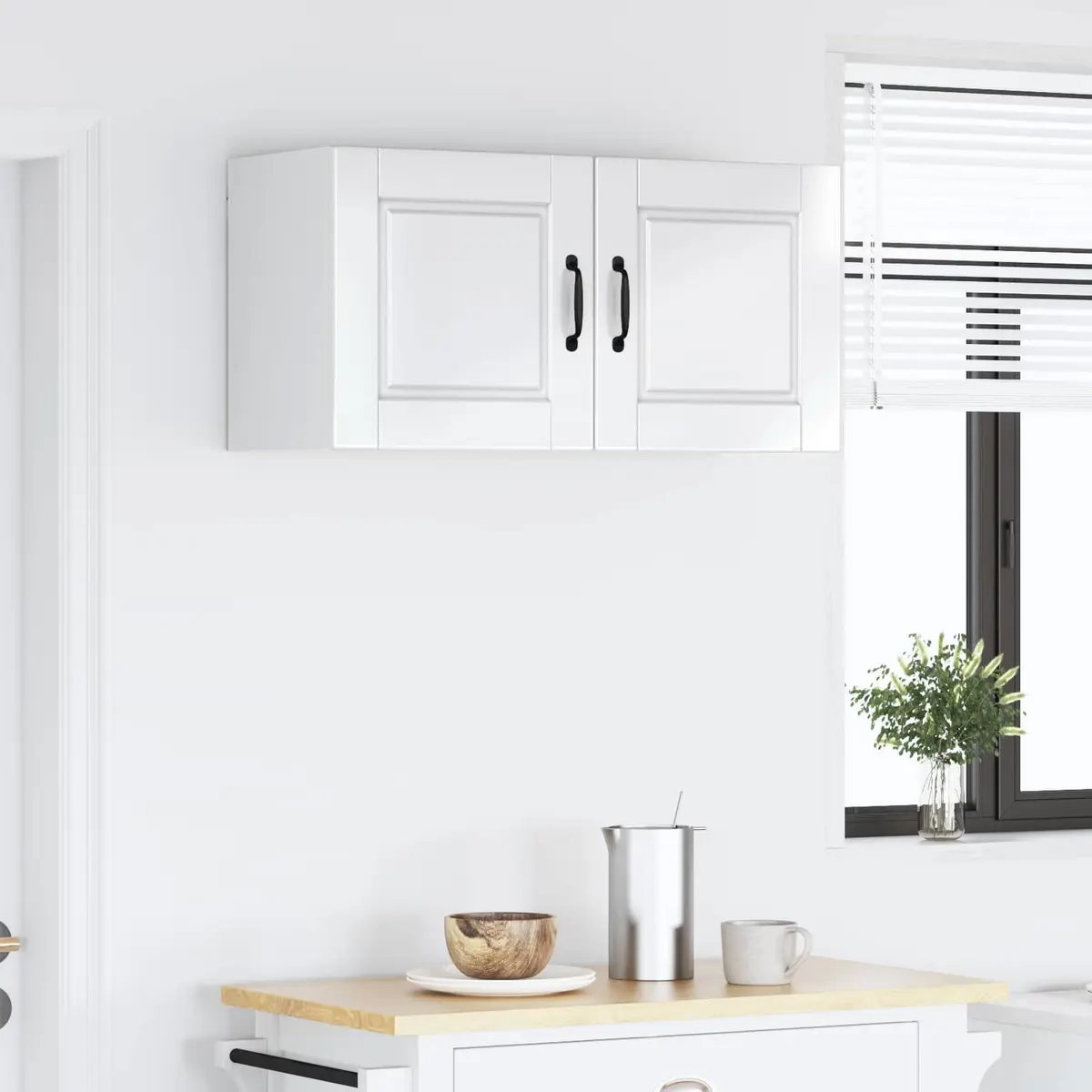 Wall Cabinet Kitchen Storage High Gloss White 80 x 31 x 40 cm Wall Mounted