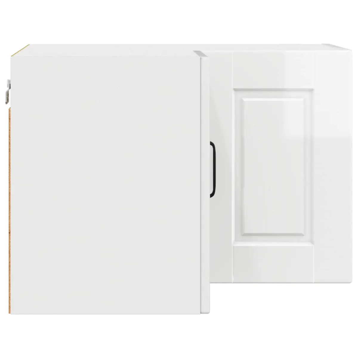 Wall Corner Kitchen Cabinet High Gloss White Storage Shelves Modern Design