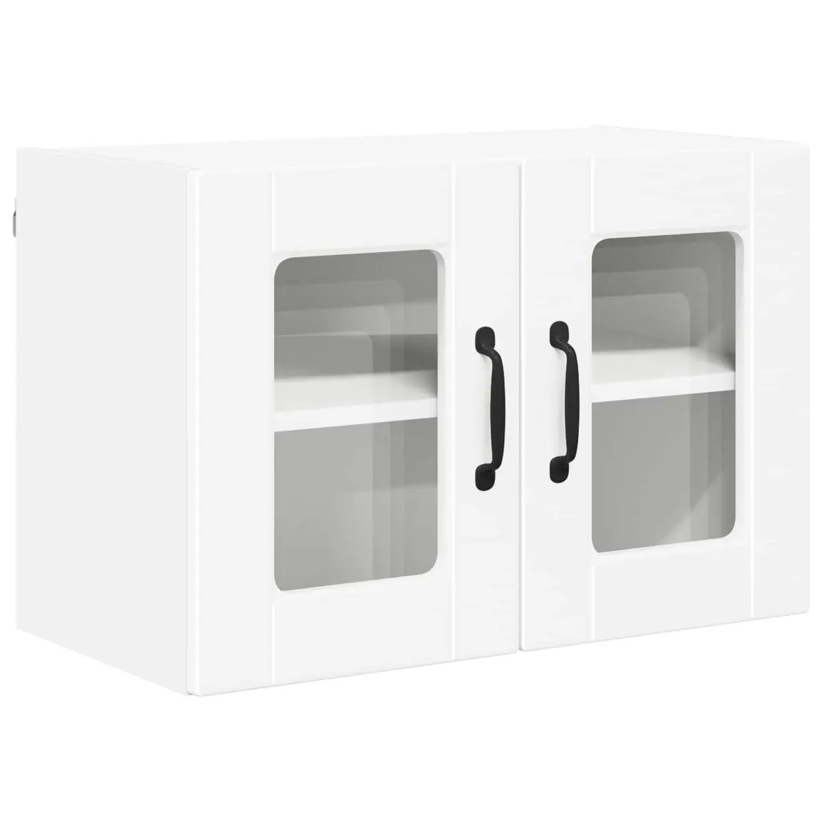 Wall Glass Cabinet White 2 pcs Kitchen Storage Shelves 60x31x40cm Modern