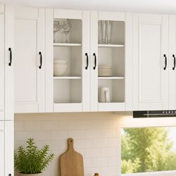 Create Your Dream Kitchen with PORTO Wall Glass Cabinets Set of 2 40 x 31 x 80 cm