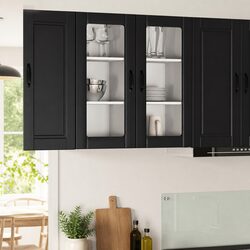 Organize Your Kitchen with PORTO Black Glass Unit