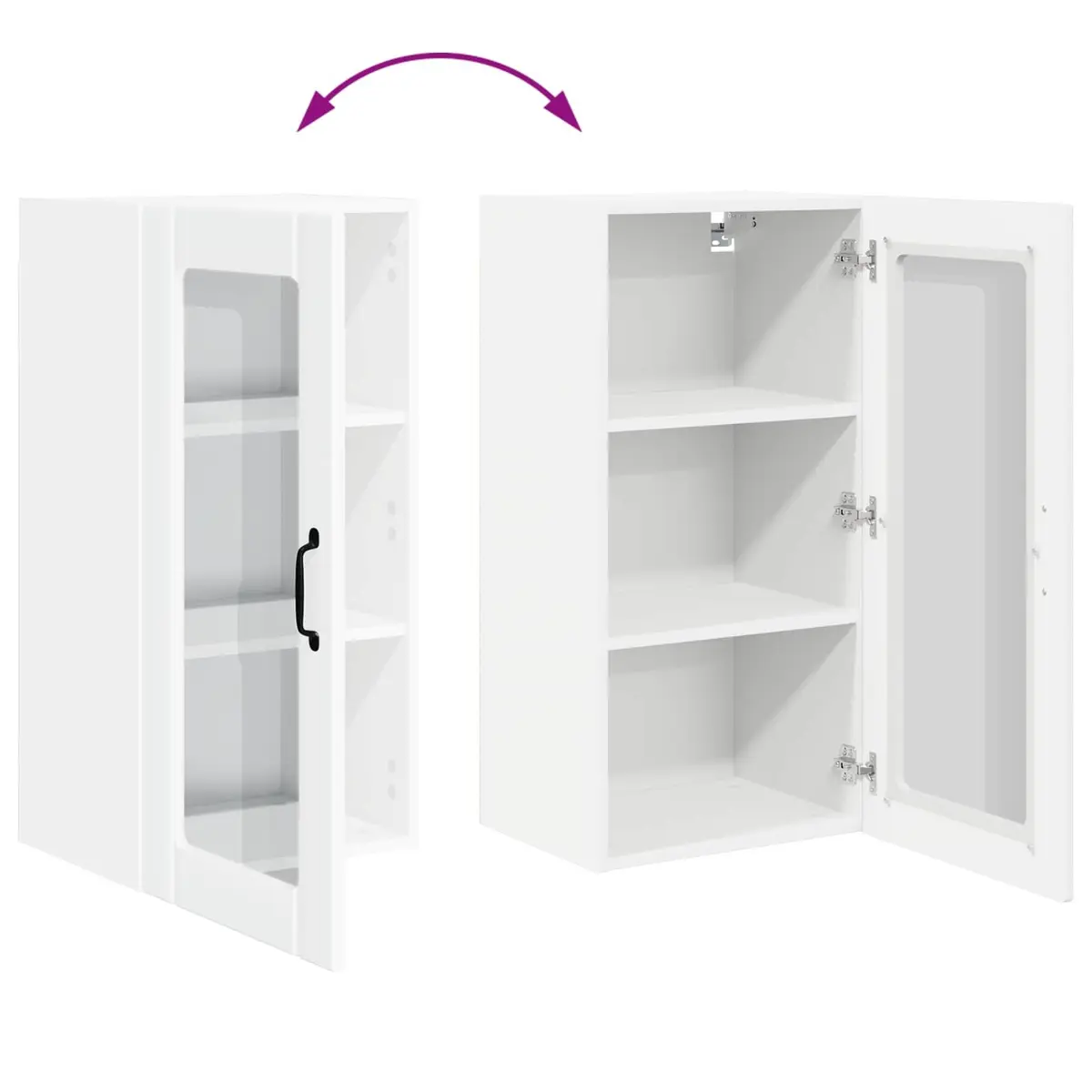Wall Mounted Kitchen Cabinet High Gloss White 40 x 31 x 80 cm