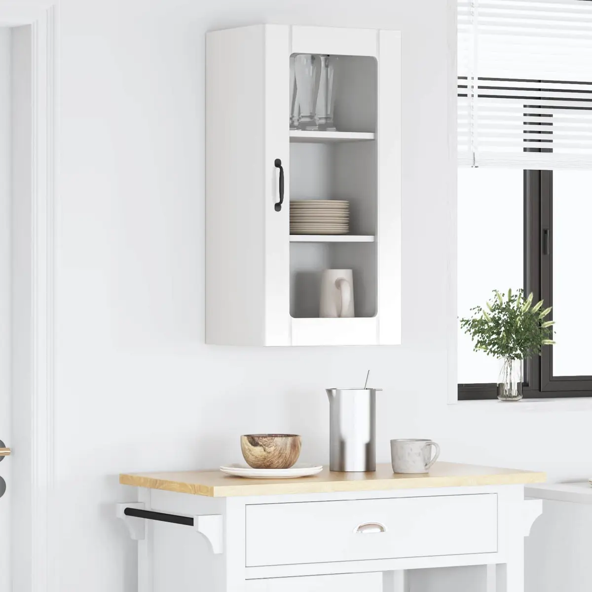 Wall Mounted Kitchen Cabinet High Gloss White 40 x 31 x 80 cm