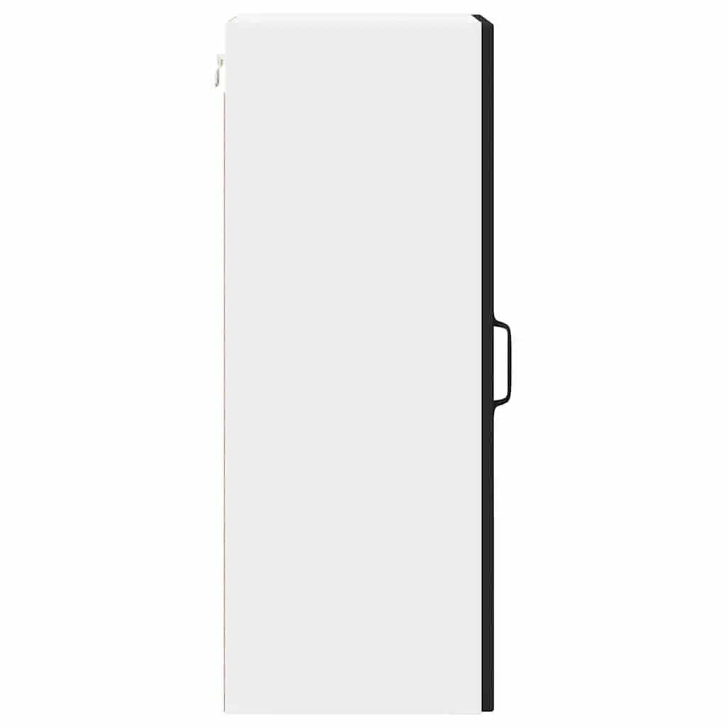 Wall Cabinet Kitchen Storage Black Engineered Wood 2 Piece