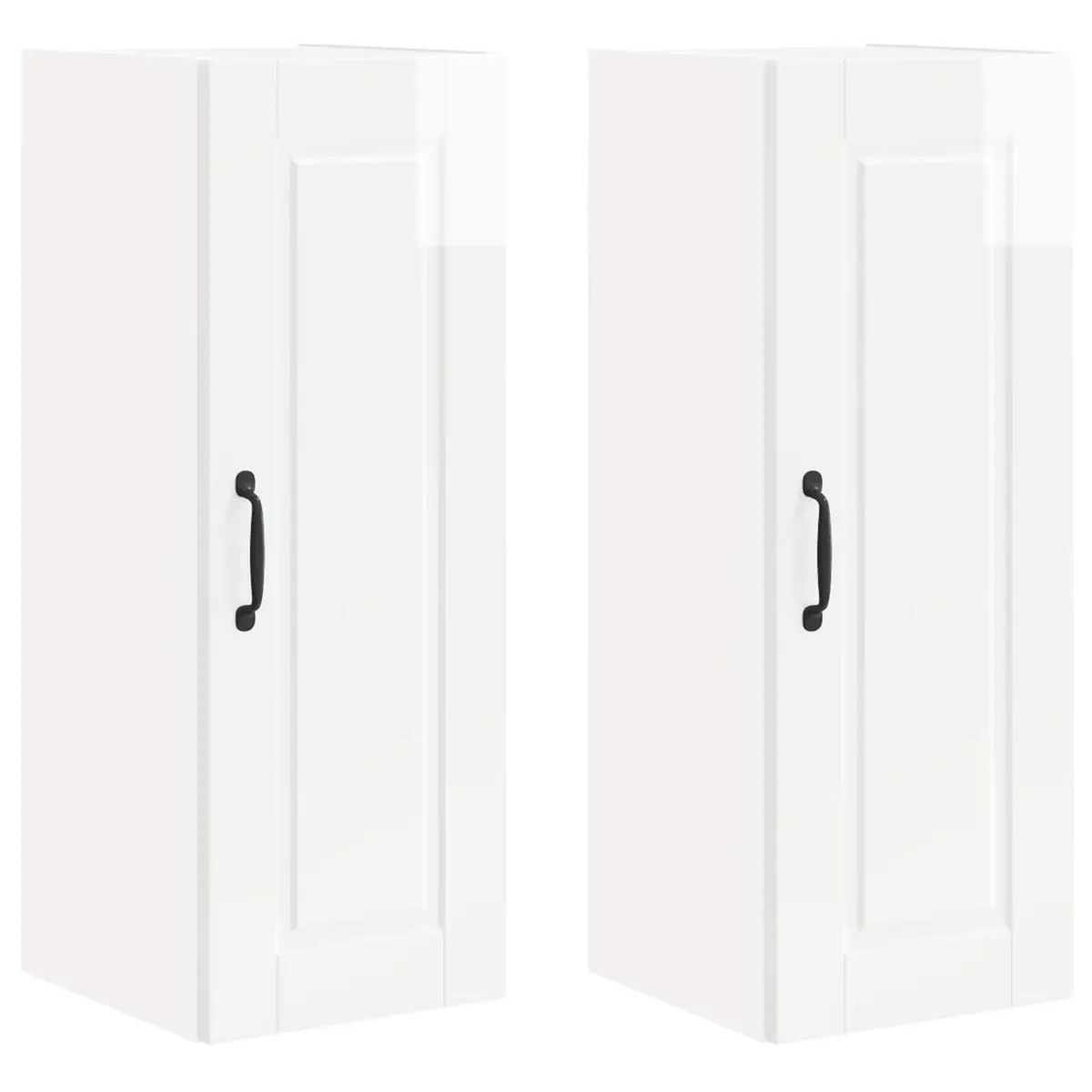 Wall Cabinet Modern High Gloss White 30x31x80cm 2 Pcs