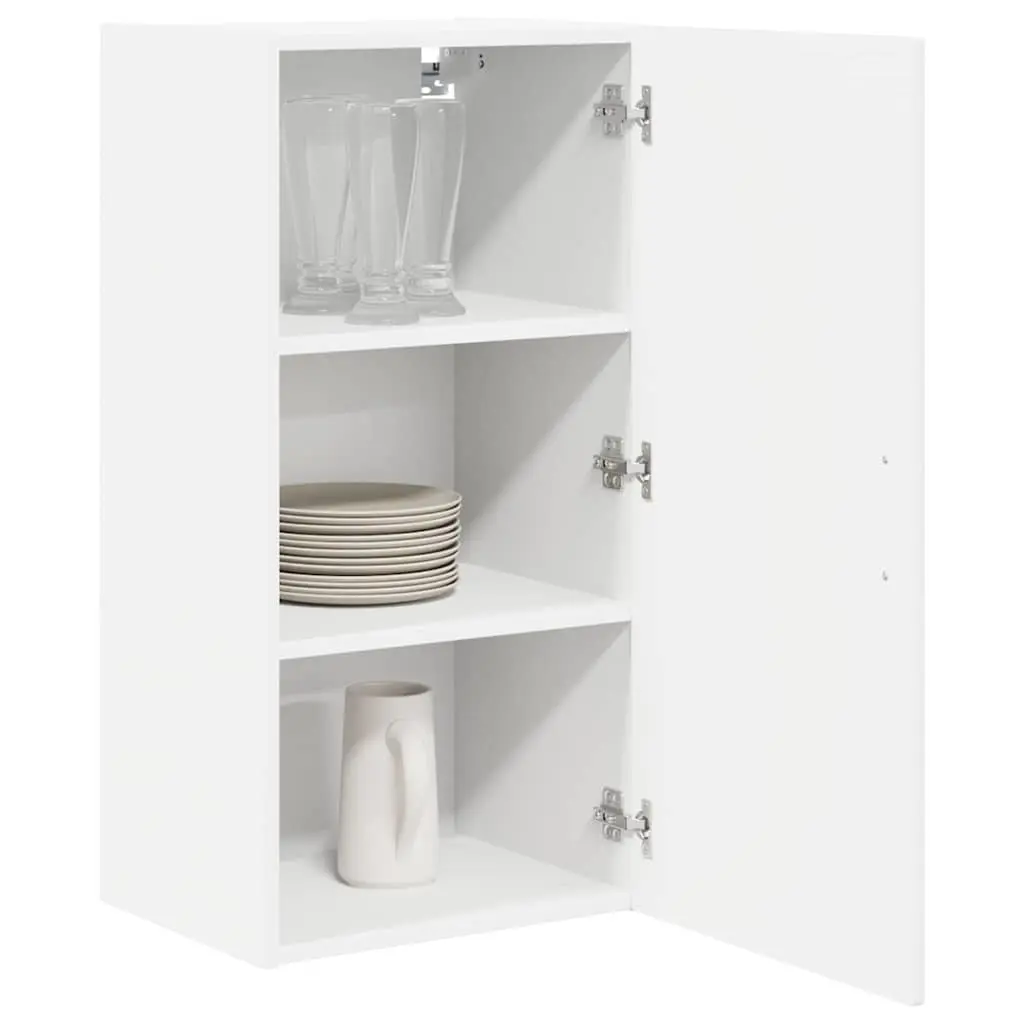 Wall Cabinet Kitchen Storage White Wall-mounted 40x31x80cm Engineered Wood Shelves Unit