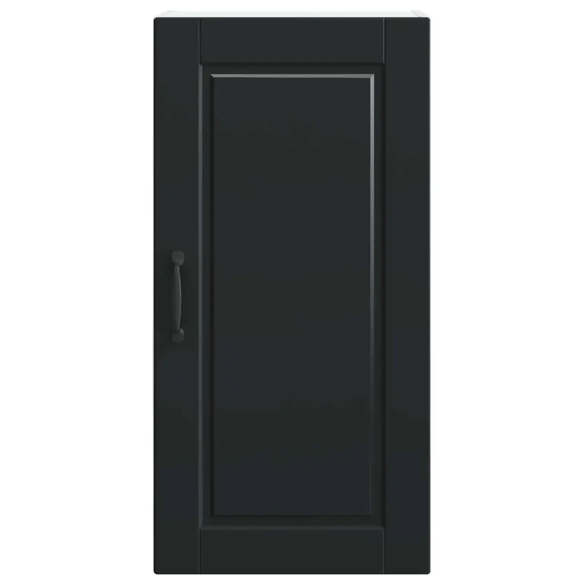 Wall Cabinet Kitchen Storage Black 40x31x80cm Engineered Wood Shelves Organiser