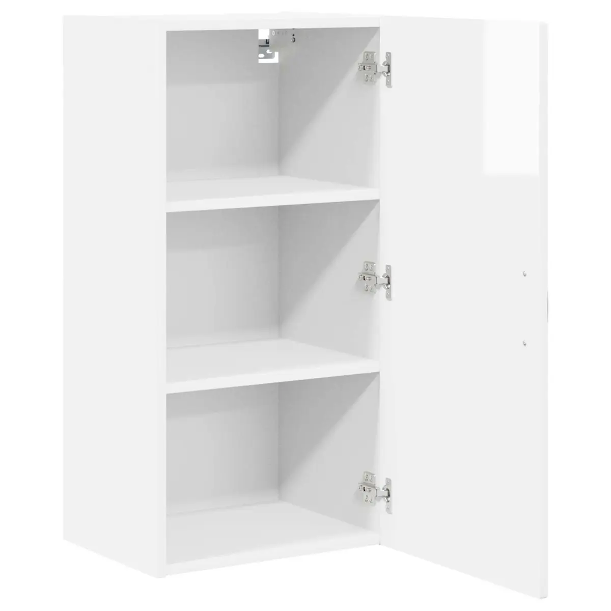 Wall Cabinet Kitchen Storage High Gloss White Modern Shelves Compartments