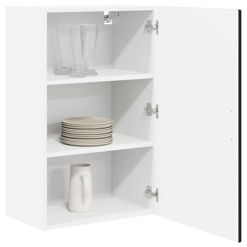 Black Wall Cabinet Kitchen Storage Cupboard 50 x 31 x 80 cm Wall Mounted Unit