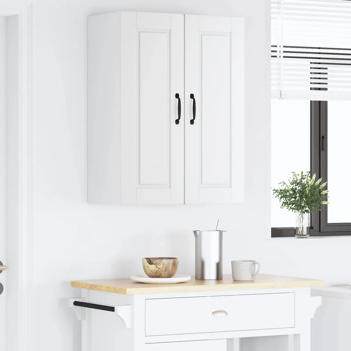 Wall Cabinet White Engineered Wood 60 x 31 x 80 cm