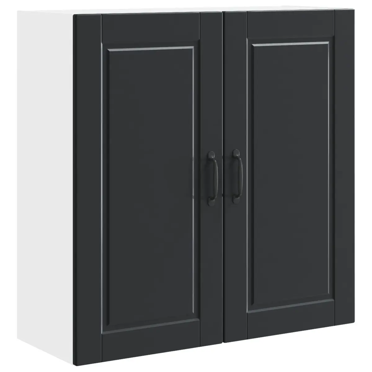 Wall Cabinet Black Kitchen Storage Engineered Wood 80x31x80cm