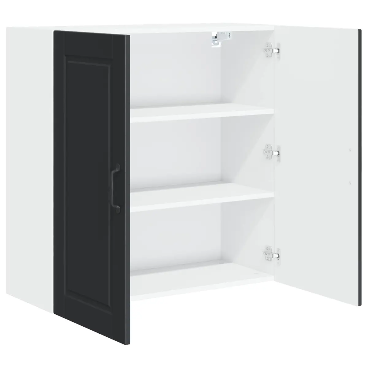 Wall Cabinet Black Kitchen Storage Engineered Wood 80x31x80cm