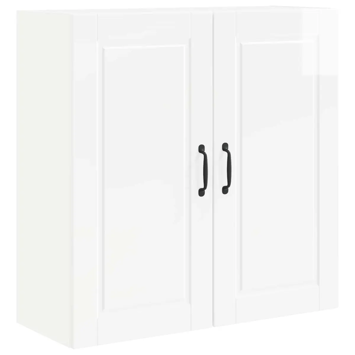 Wall Cabinet High Gloss White Engineered Wood Modern 80x31x80cm