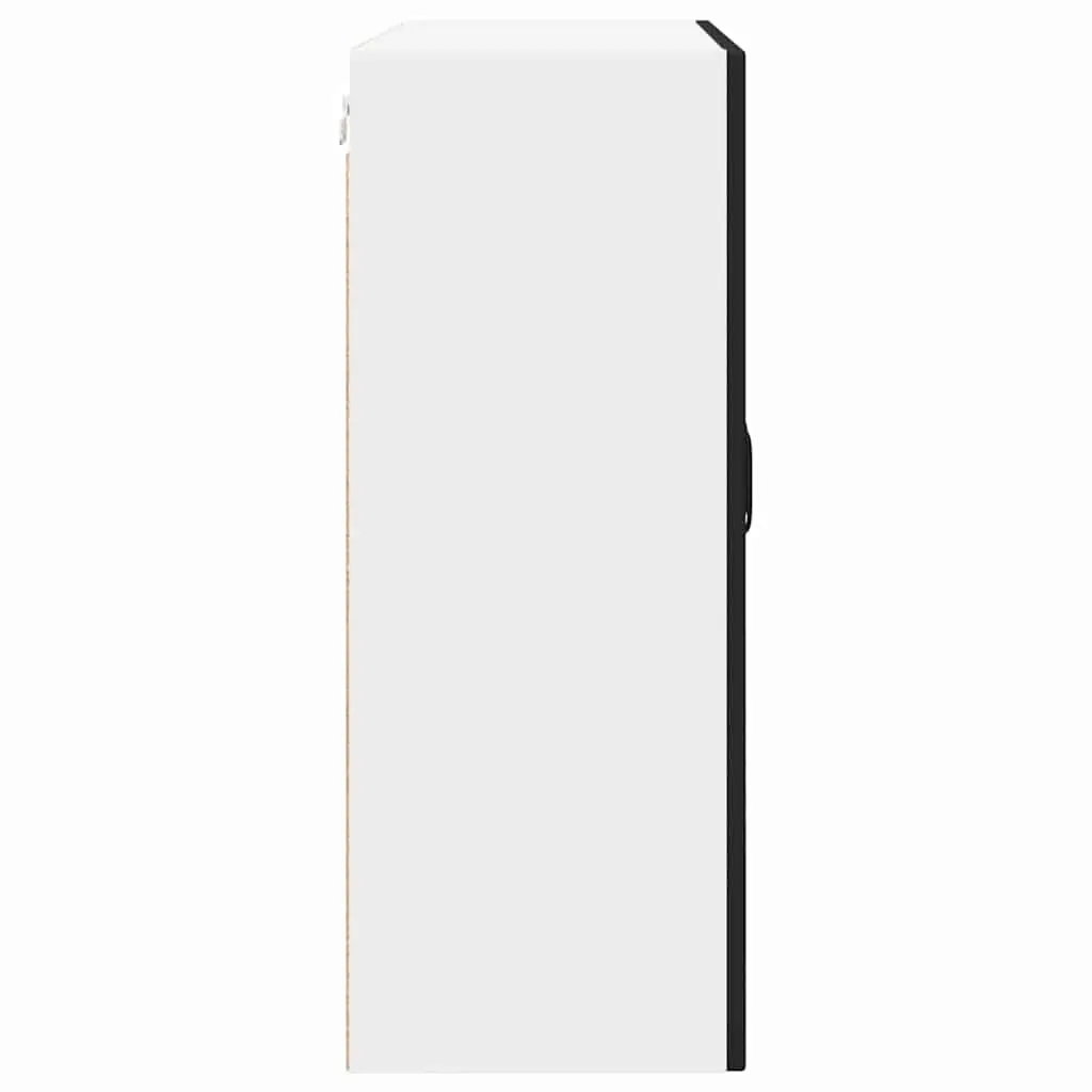 Wall Glass Cabinet Black Modern Kitchen Storage 80x31x80cm Engineered Wood