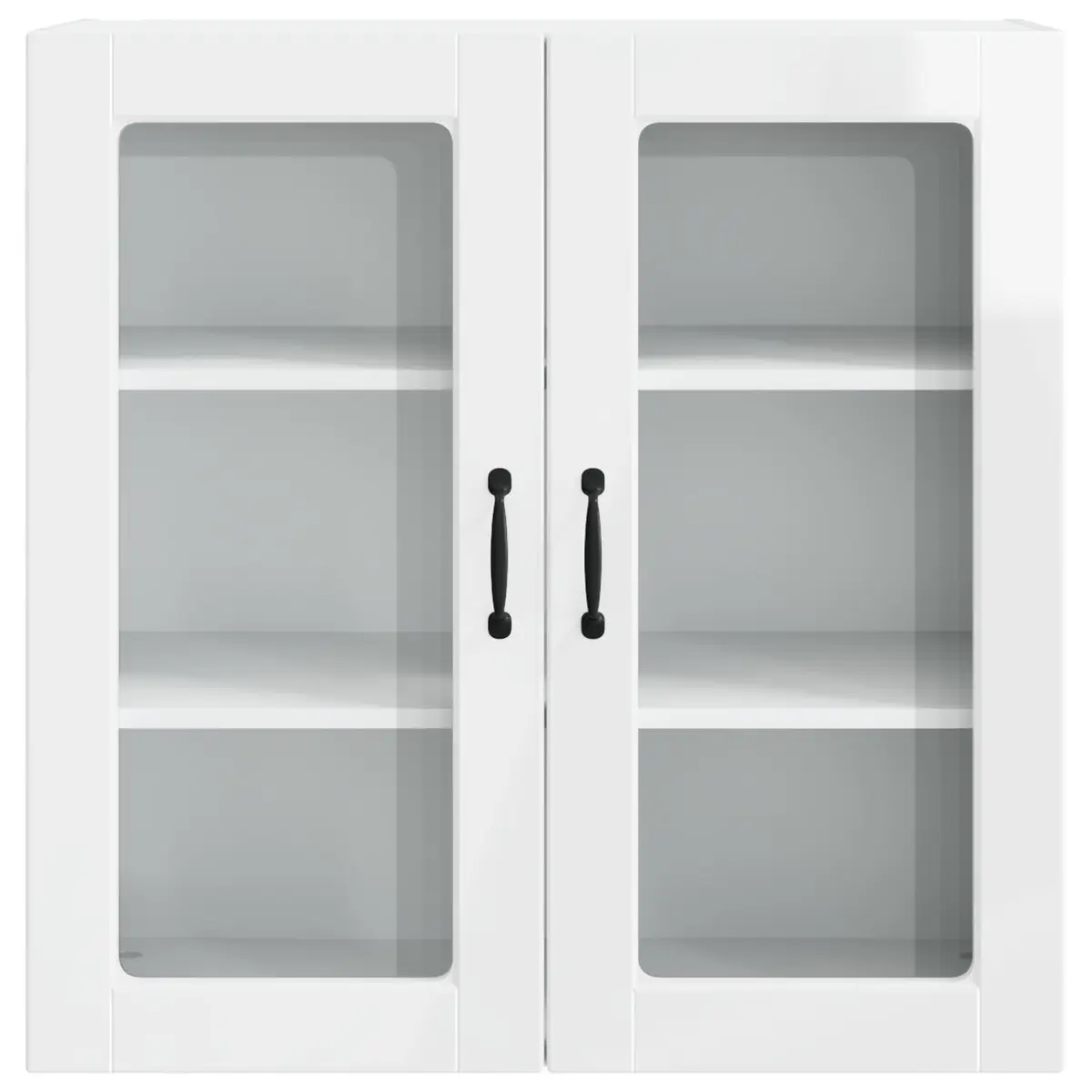 Wall Glass Cabinet High Gloss White Wall-Mounted Kitchen Storage 80 x 31 x 80 cm