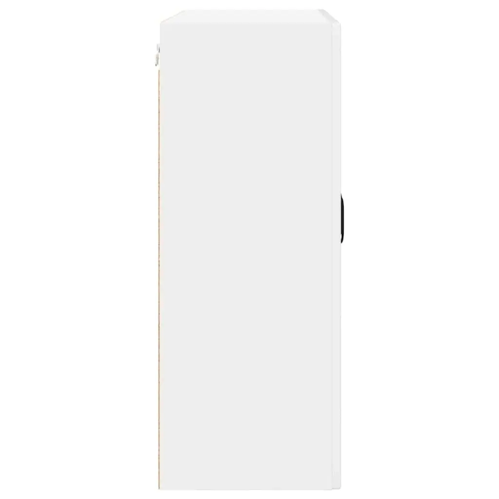 Wall Glass Cabinet High Gloss White Wall-Mounted Kitchen Storage 80 x 31 x 80 cm