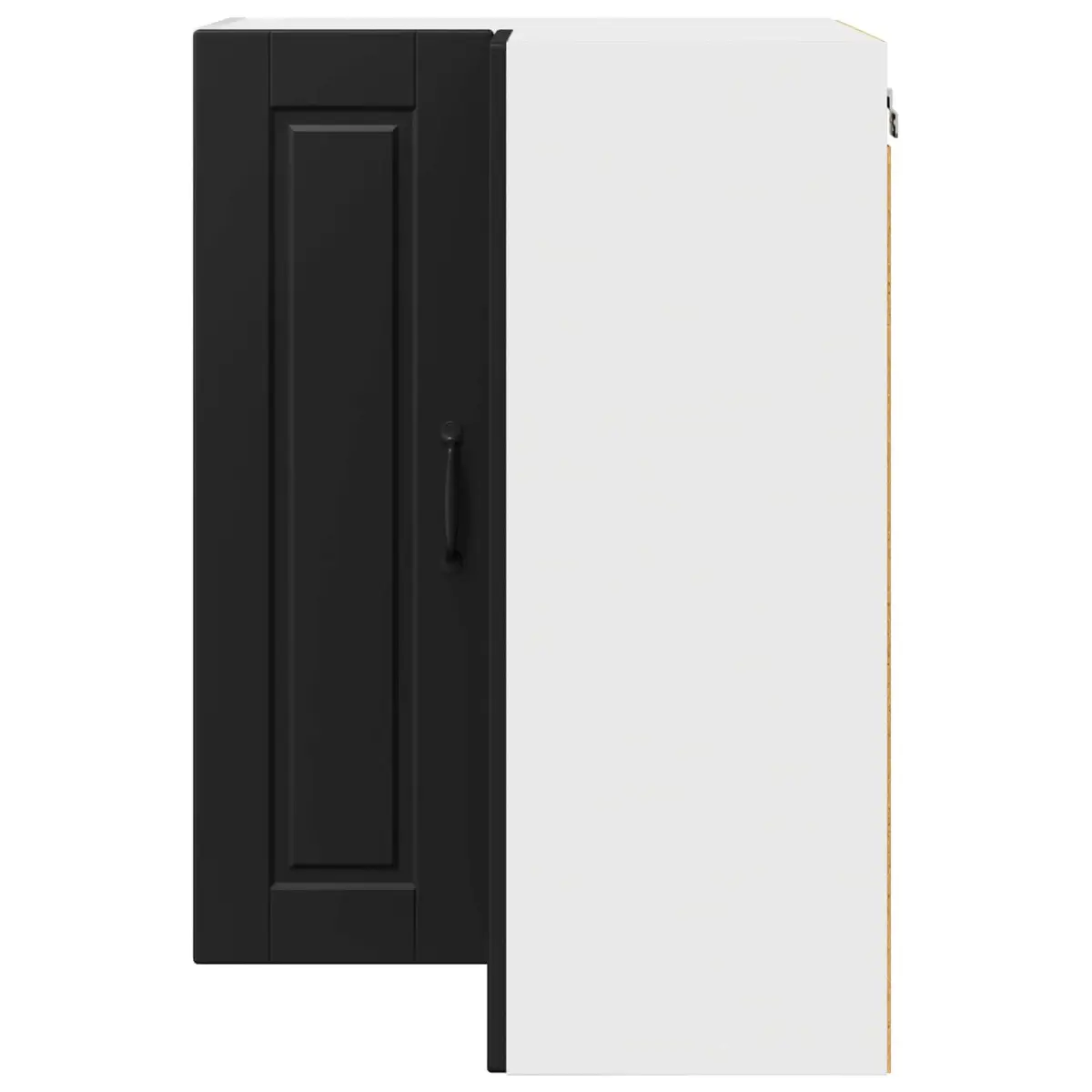 Wall Corner Kitchen Cabinet Black 57x57x80cm Modern Storage Shelves Organiser Unit